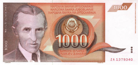 P107 Yugoslavia 1000 Dinara Year 1990 (Replacement)